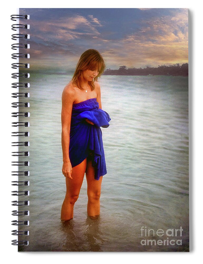 Seashore Spiral Notebook featuring the digital art Ocean Wading by Anthony Ellis