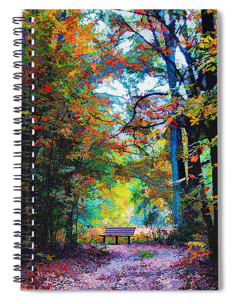 Macon Spiral Notebook featuring the digital art Ocmulgee Autumn by Rod Whyte