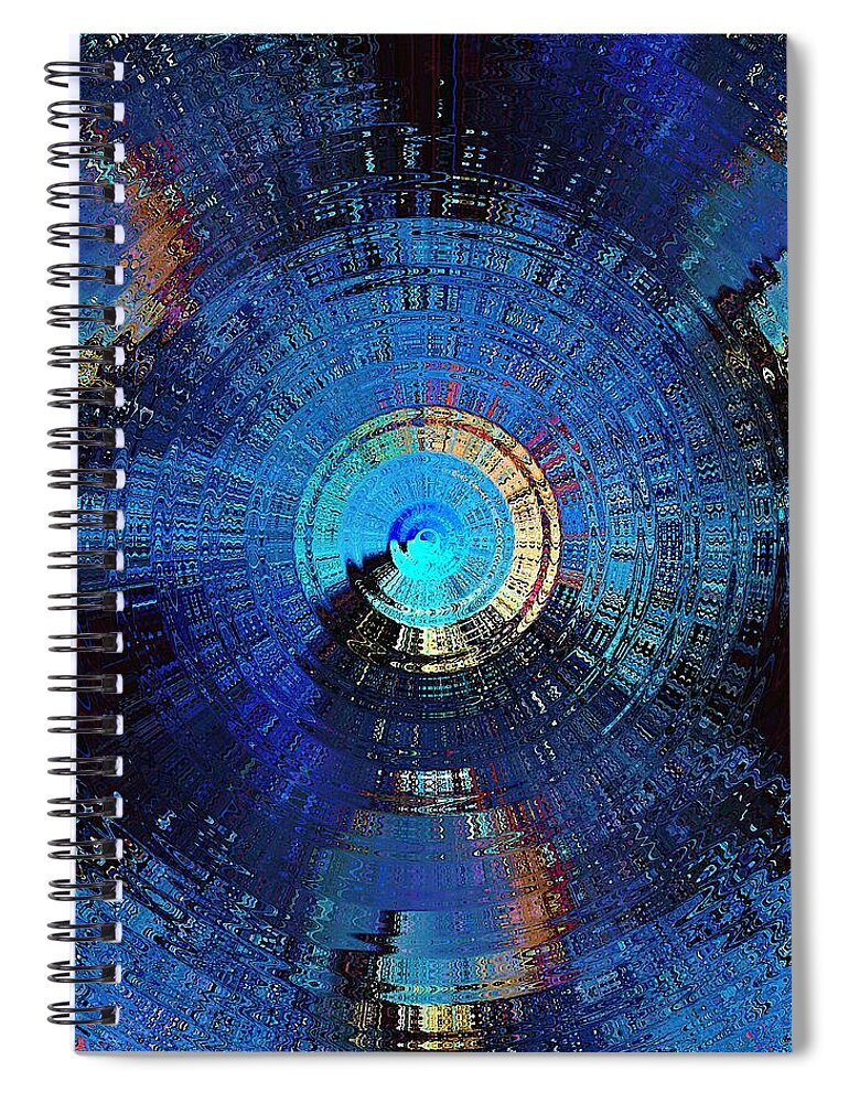 Blue Spiral Notebook featuring the digital art Octo Gravitas by David Manlove