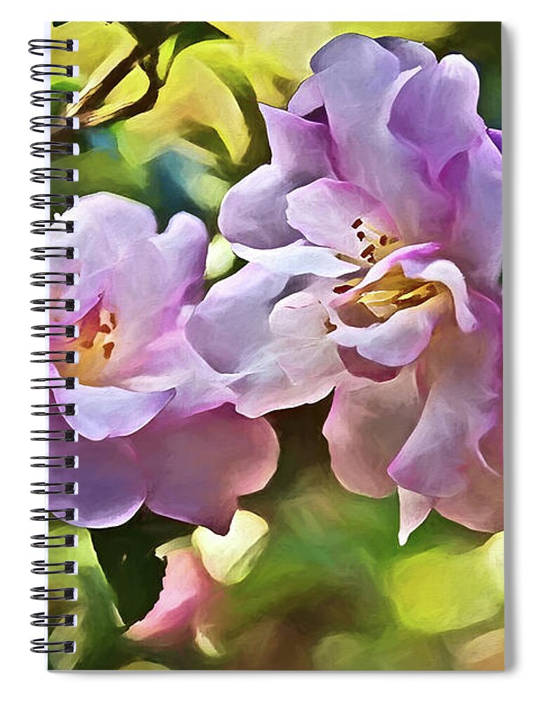 Floral Spiral Notebook featuring the photograph October Magic Camellia by Diana Mary Sharpton