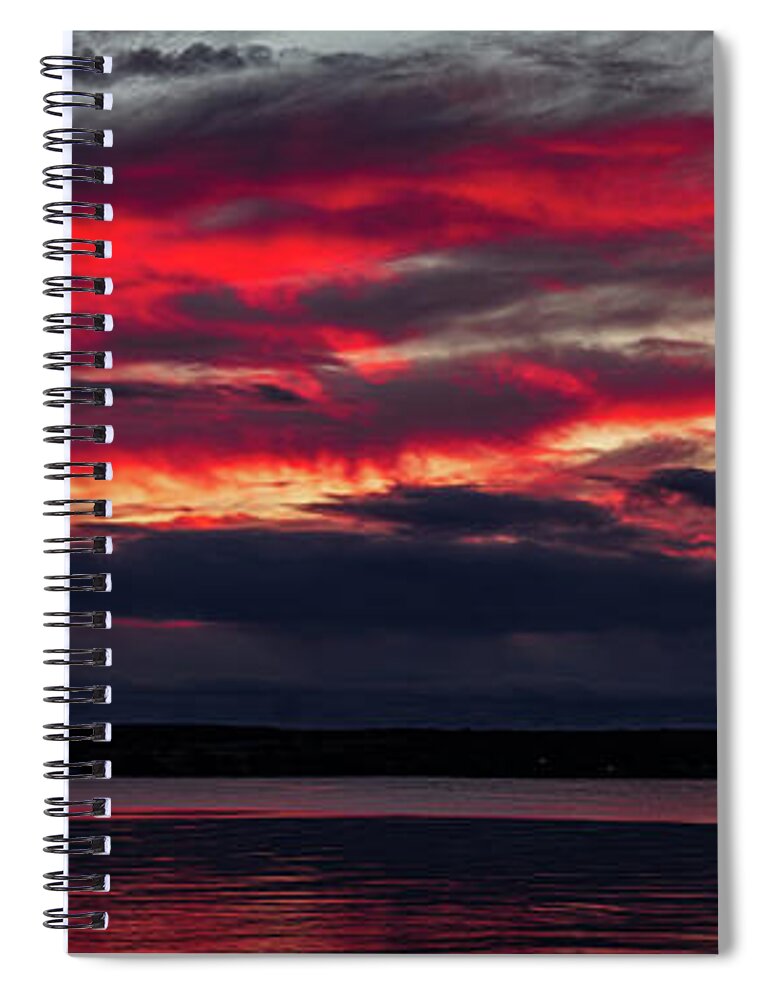 Storm Spiral Notebook featuring the photograph October Storm Sunrise by William Norton