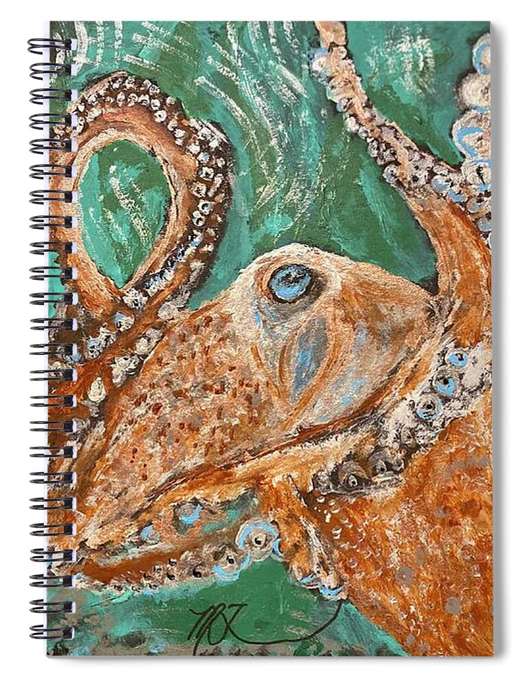 Octopus Spiral Notebook featuring the painting Octopus by Melody Fowler