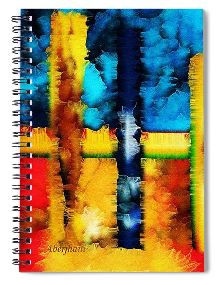Global Warming Spiral Notebook featuring the mixed media Ode to Australia California Antarctica and the Amazon Rainforest by Aberjhani