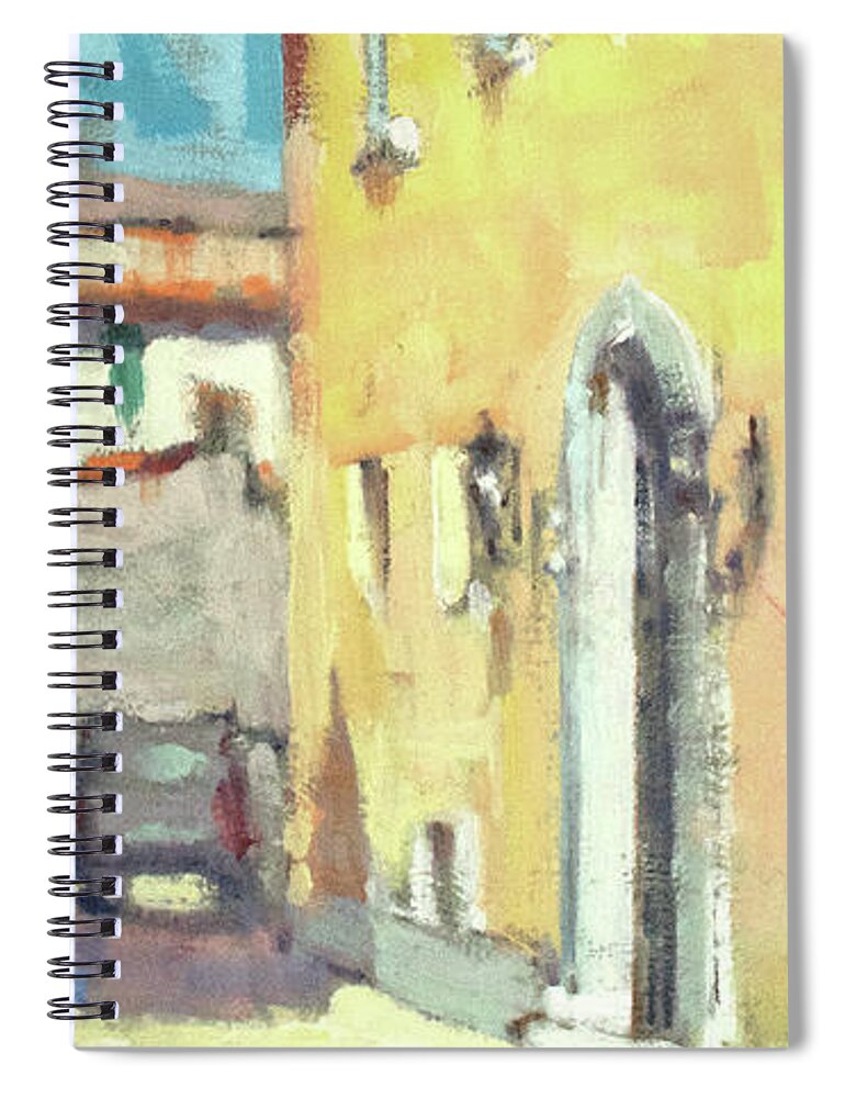 Lenno Spiral Notebook featuring the painting Ode to Yellow by Jerry Fresia
