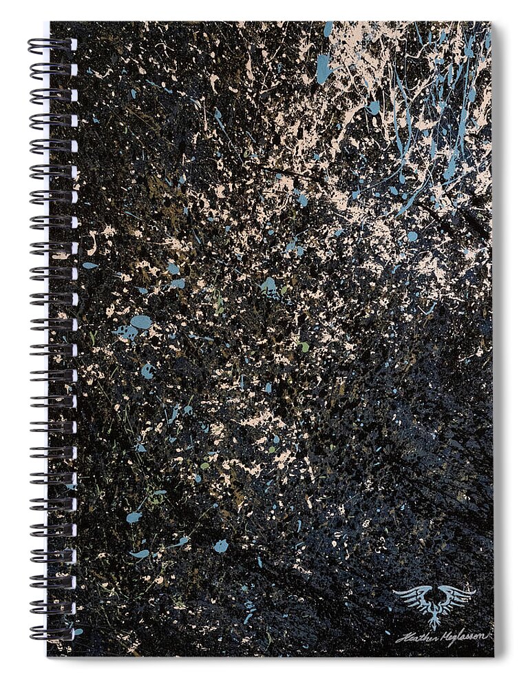 Abstract Spiral Notebook featuring the painting Odyssey by Heather Meglasson Impact Artist