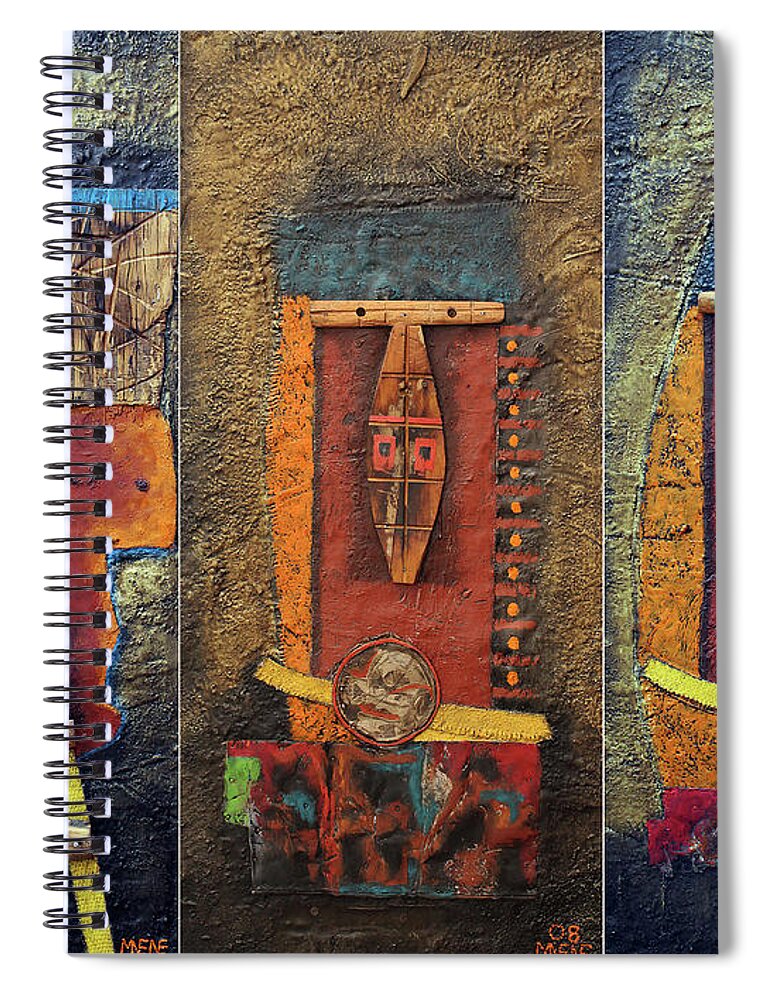 African Art Spiral Notebook featuring the painting Odyssey by Michael Nene