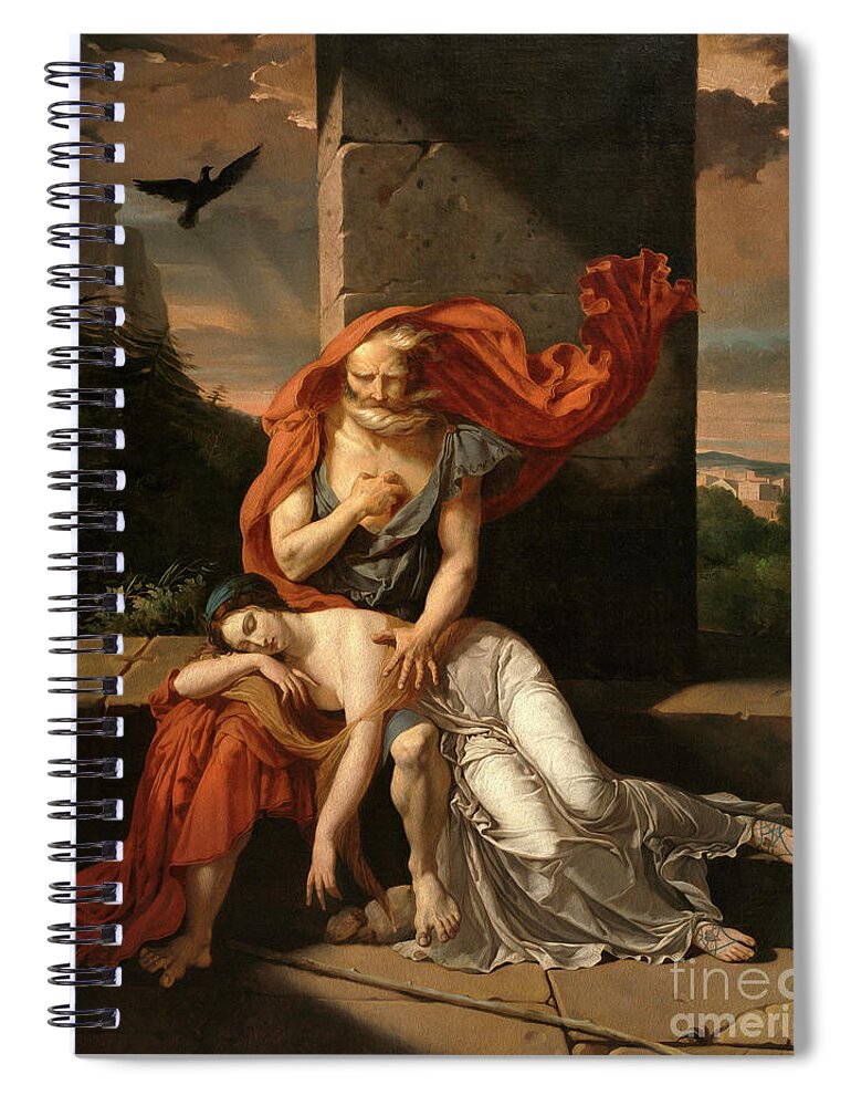 Oedipus At Colonus Spiral Notebook featuring the photograph Oedipus at Colonus by Fulchran Jean Harriet by Carlos Diaz