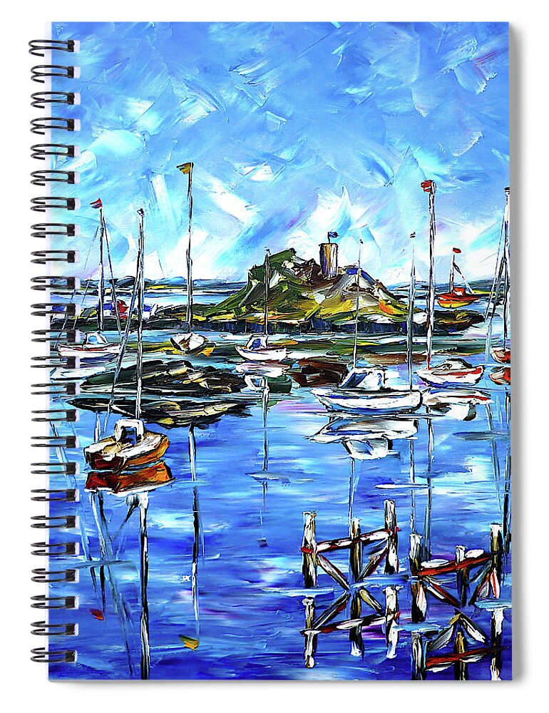 Harbor Scene Spiral Notebook featuring the painting Off The Coasts Of Brittany by Mirek Kuzniar