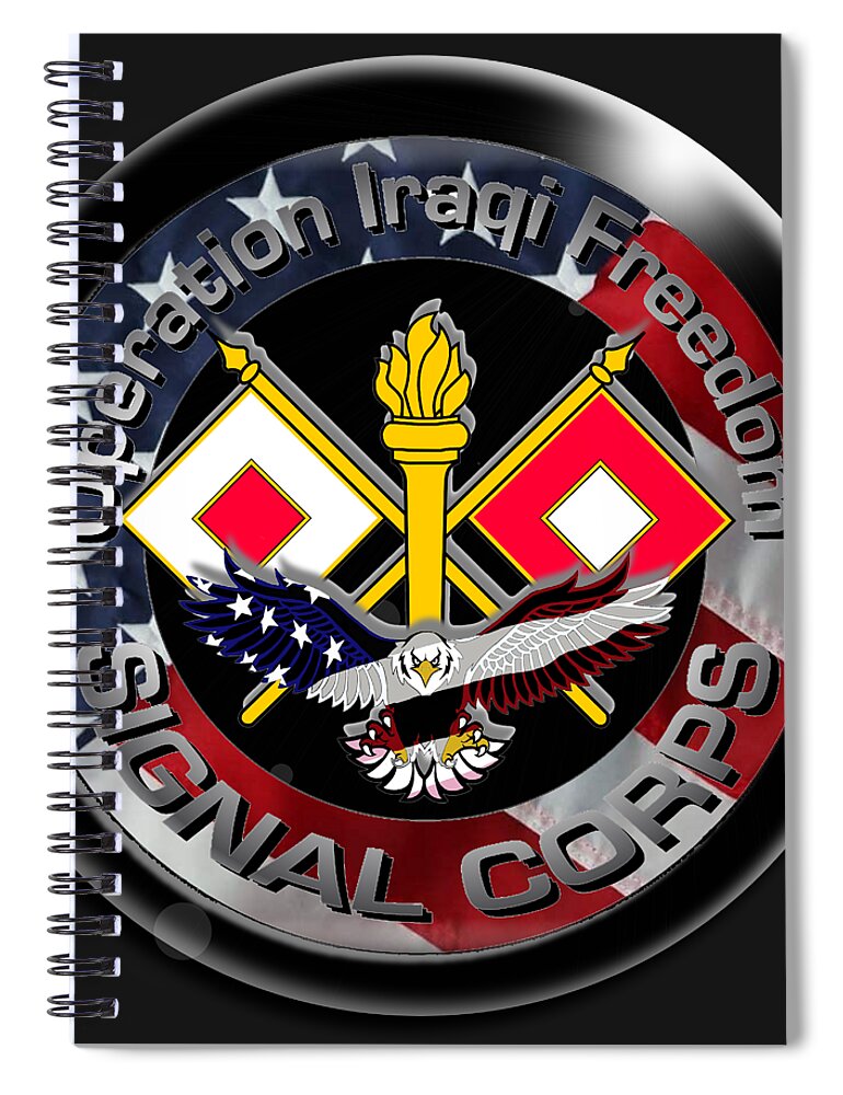 Operation Spiral Notebook featuring the digital art OIF Signal Corps by Bill Richards