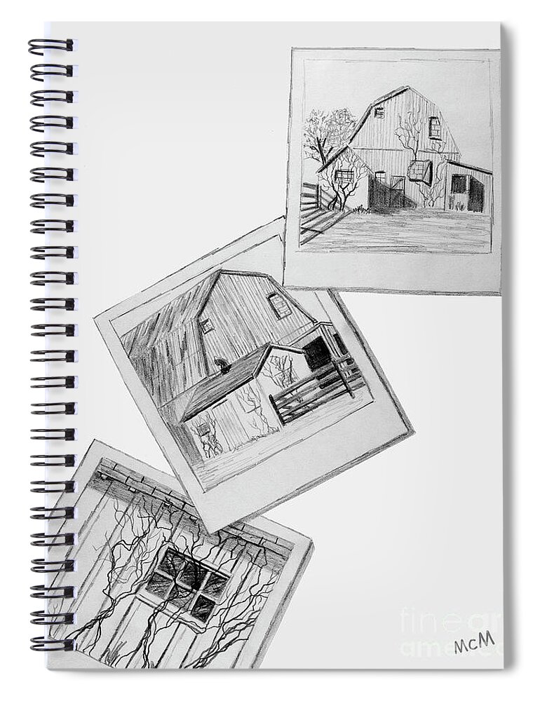 Barn Spiral Notebook featuring the photograph Okawville Barn Triptic by Garry McMichael