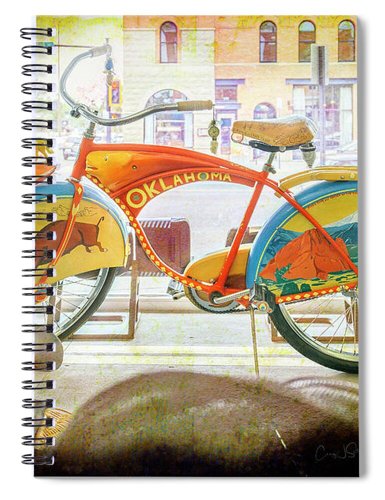 Bicycle Spiral Notebook featuring the photograph Oklahoma Bicycle by Craig J Satterlee