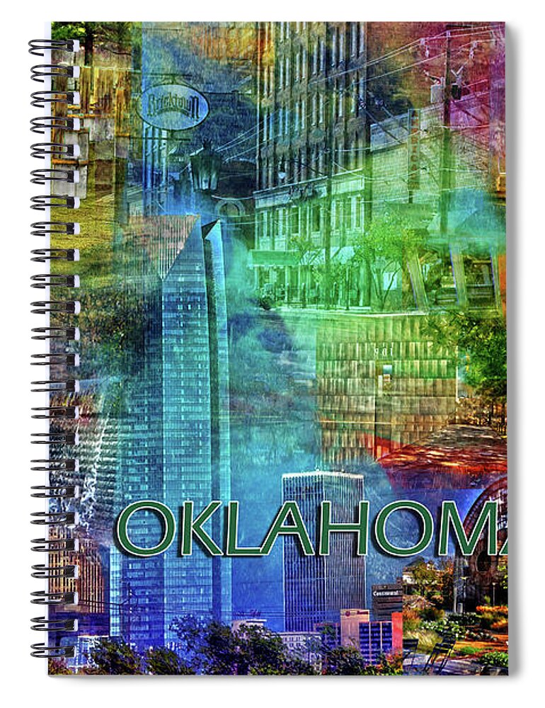 America Spiral Notebook featuring the photograph Oklahoma City Collage by Randi Grace Nilsberg
