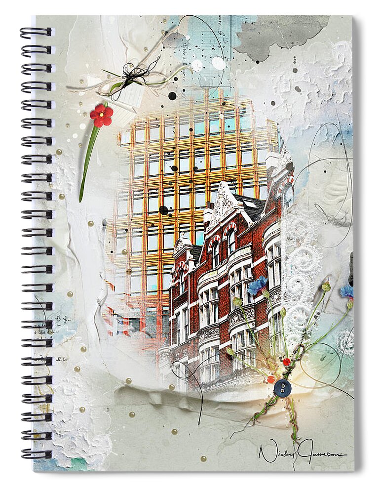London Spiral Notebook featuring the digital art Old and New - High Holborn by Nicky Jameson