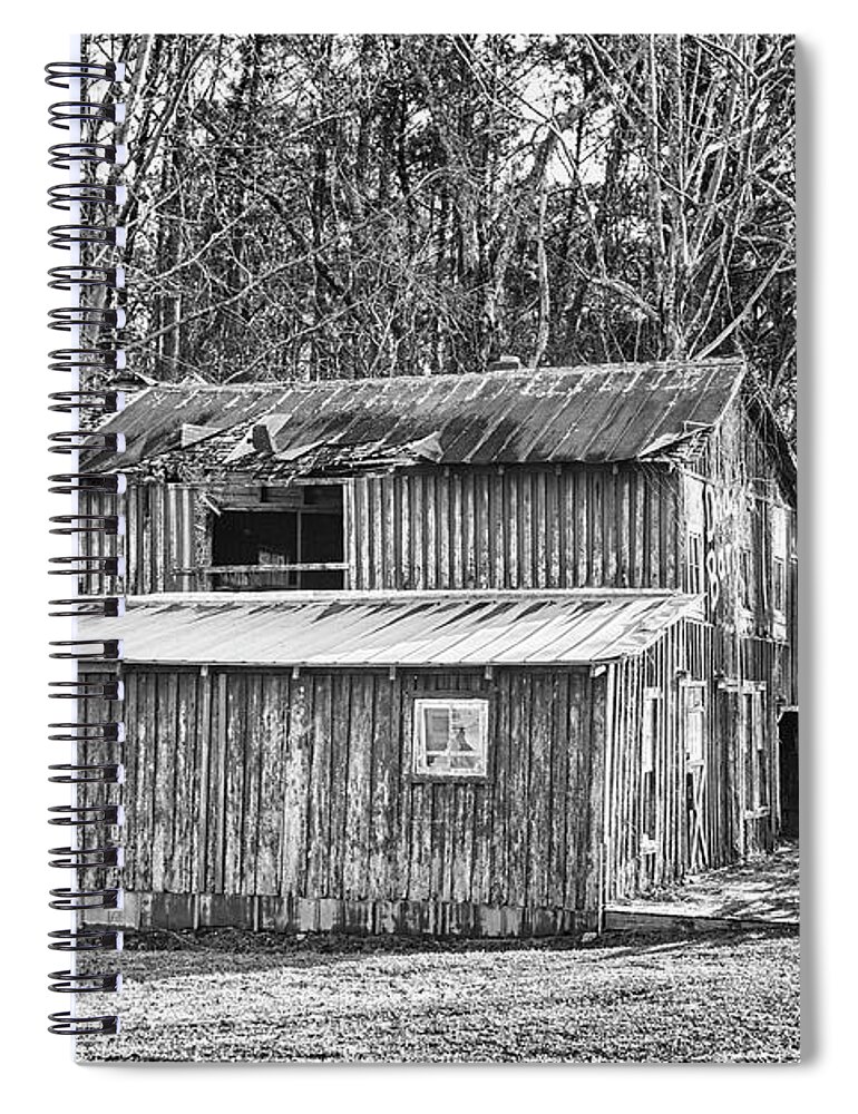 Barn Spiral Notebook featuring the photograph Old Barn on Nine Mile Road - Newport North Carolina by Bob Decker