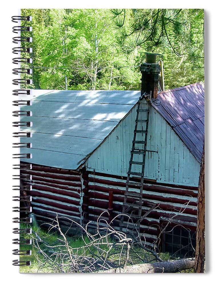 Barn Spiral Notebook featuring the photograph Old Black Hills Cabin by Cathy Anderson