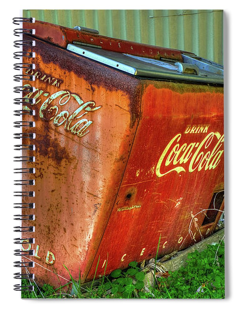 Coke Spiral Notebook featuring the photograph Old Coke Box by Jerry Gammon