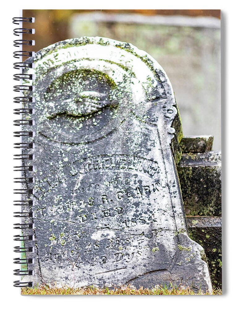 Cemetery Spiral Notebook featuring the photograph Old Grave Stone by Amelia Pearn