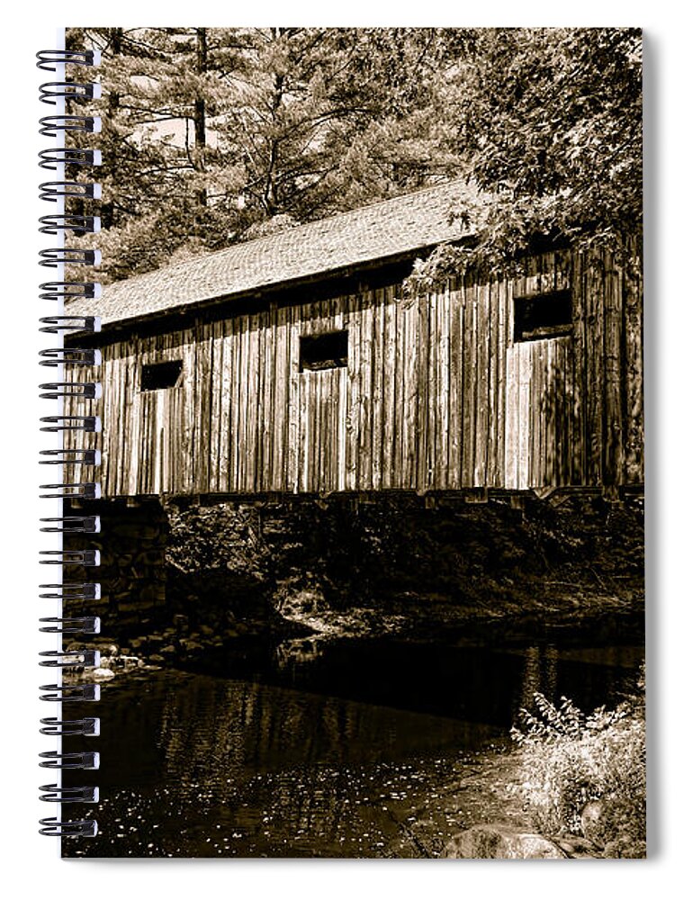 Andover Spiral Notebook featuring the photograph Old Lovejoy Bridge by Olivier Le Queinec