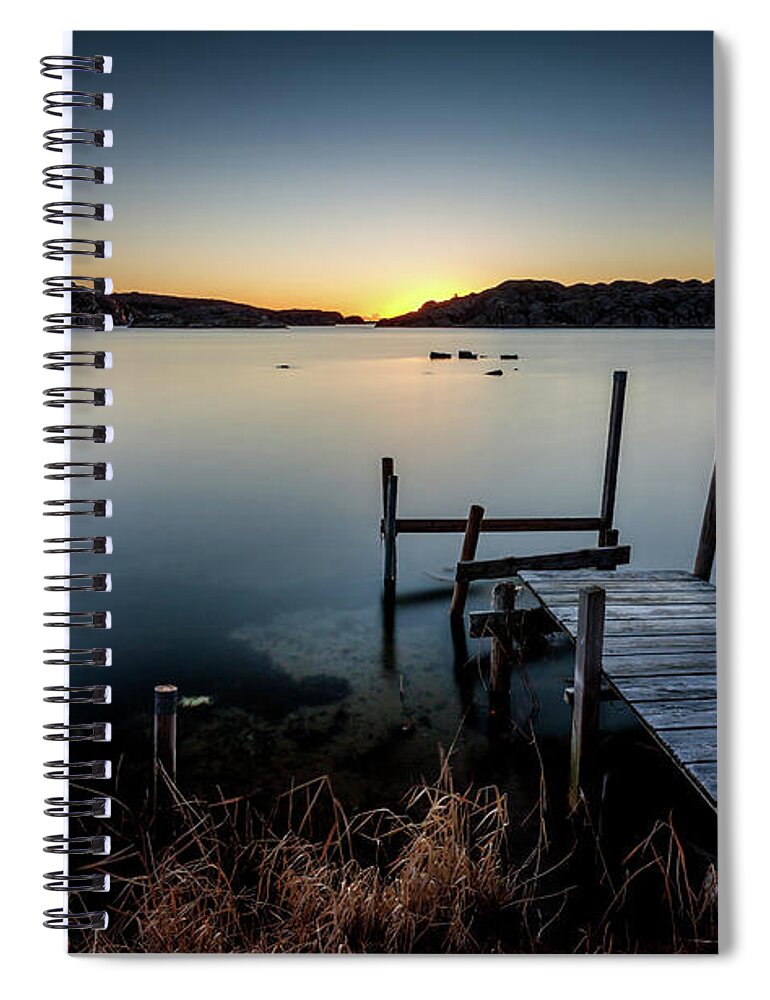 Sunset Spiral Notebook featuring the photograph Old Pier After Sunset by Nicklas Gustafsson