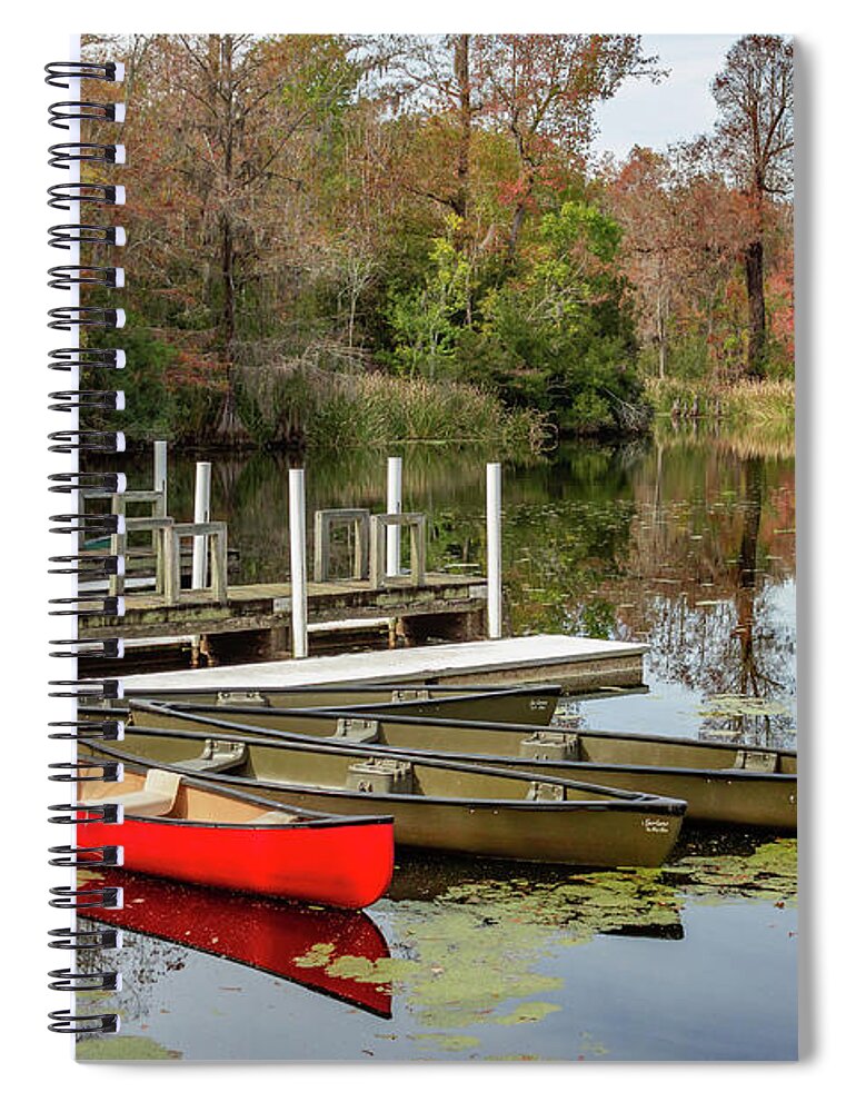 Canoe Spiral Notebook featuring the photograph Old Santee Canal Park 12 by Cindy Robinson