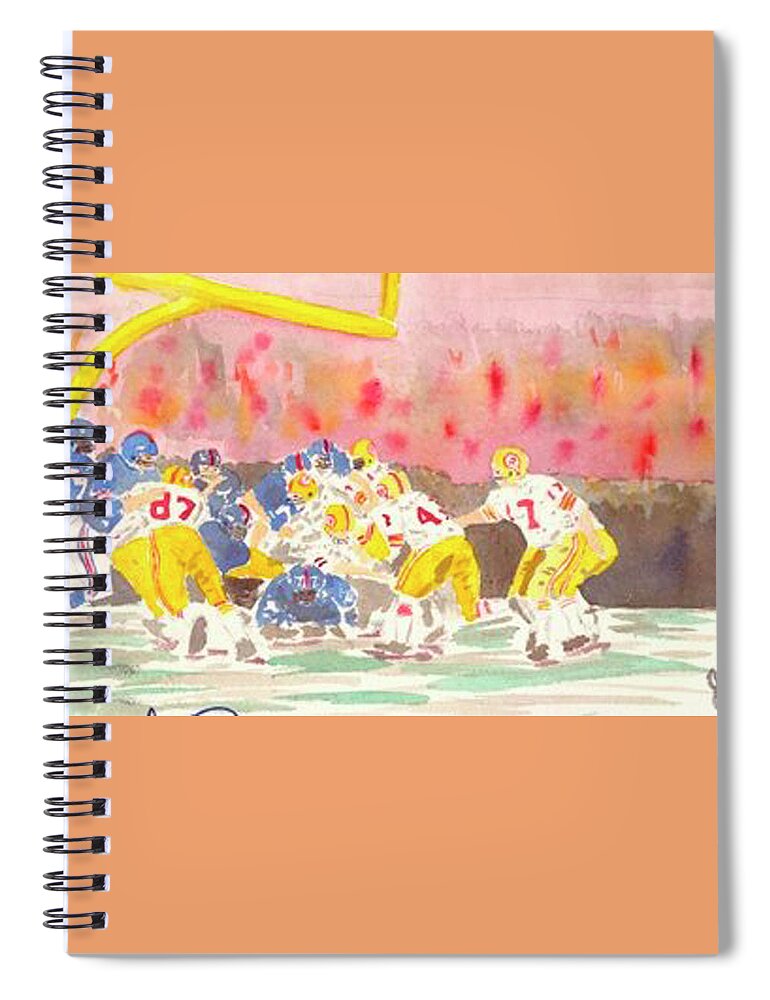 Redskins Spiral Notebook featuring the painting Old School by John Macarthur