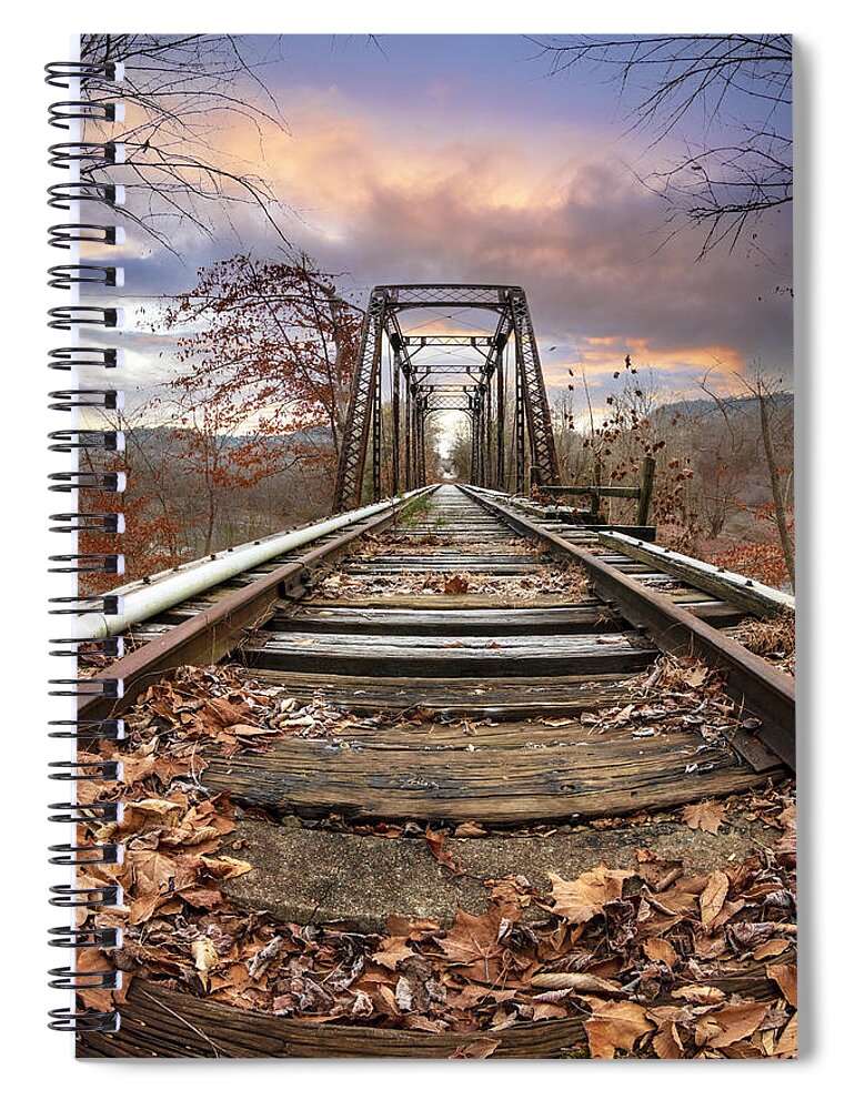 Carolina Spiral Notebook featuring the photograph Old Smoky Mountain Railroad Trestle by Debra and Dave Vanderlaan