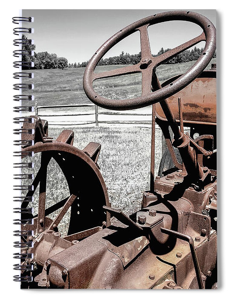 Tractor Spiral Notebook featuring the photograph Old Tractor by Steven Nelson