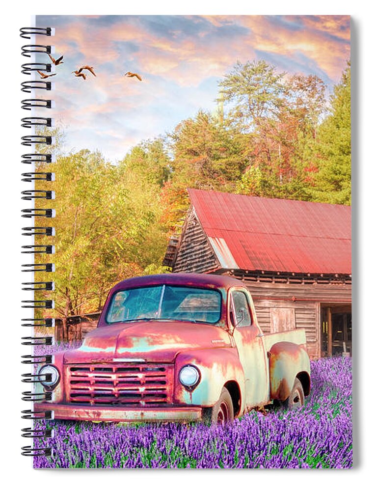 1949 Spiral Notebook featuring the photograph Old Truck Wildflower Meadow by Debra and Dave Vanderlaan