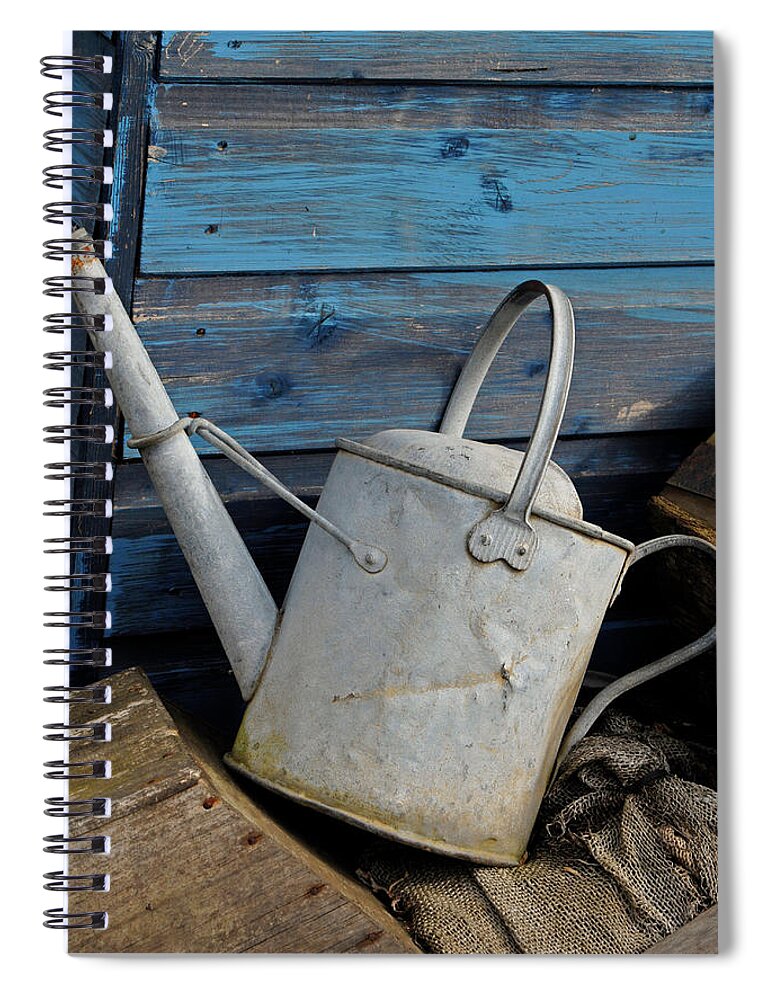 Can Spiral Notebook featuring the photograph Old vintage watering can by Severija Kirilovaite