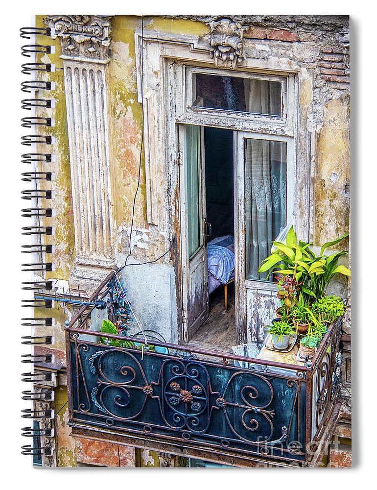 Apartment Spiral Notebook featuring the photograph Old World Balcony by Susan Vineyard