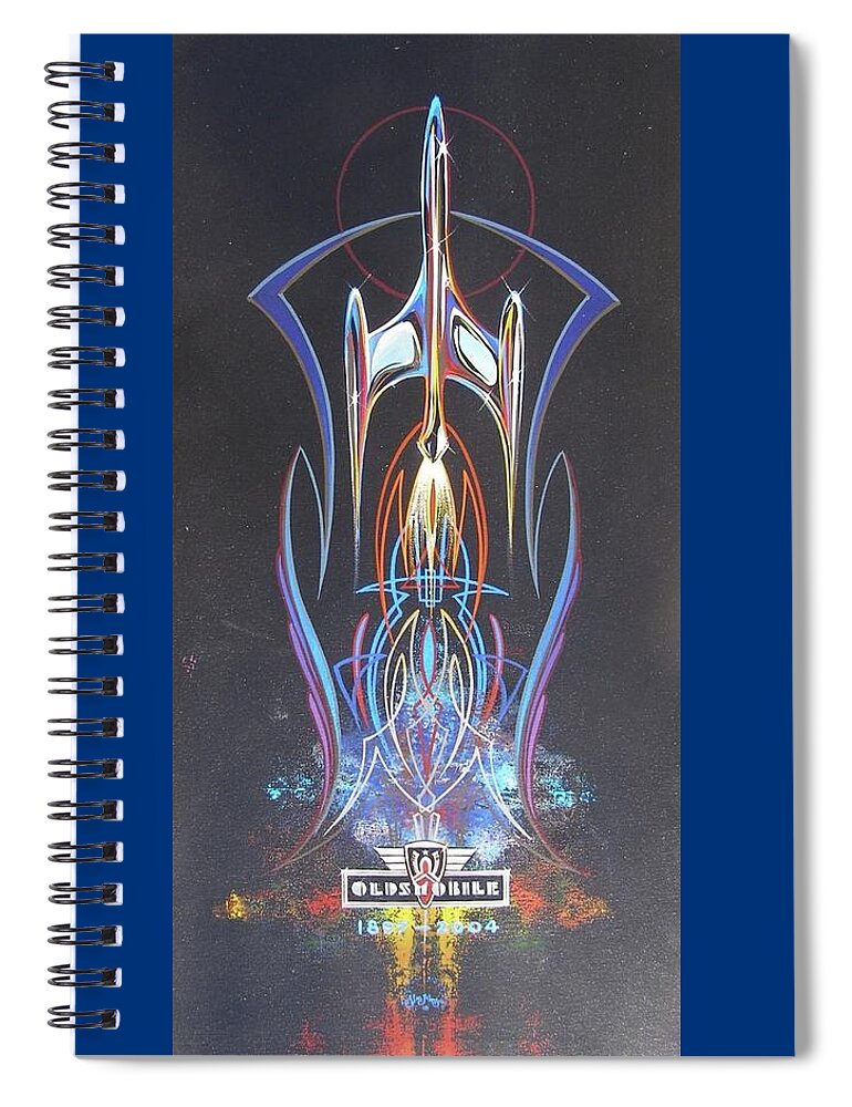 Rocket 88 Spiral Notebook featuring the painting Oldsmobile Tribute by Alan Johnson