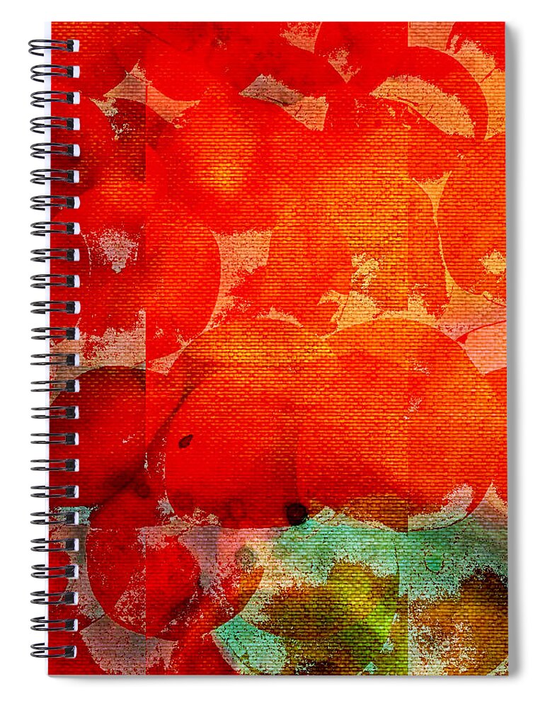 Abstract Spiral Notebook featuring the mixed media Ole Bushel by Canessa Thomas