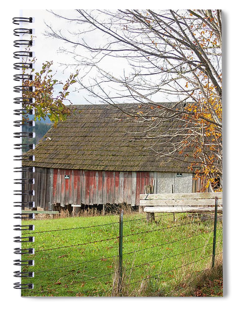 Olympic Peninsula Spiral Notebook featuring the photograph Olympic Peninsula Barn by Cathy Anderson