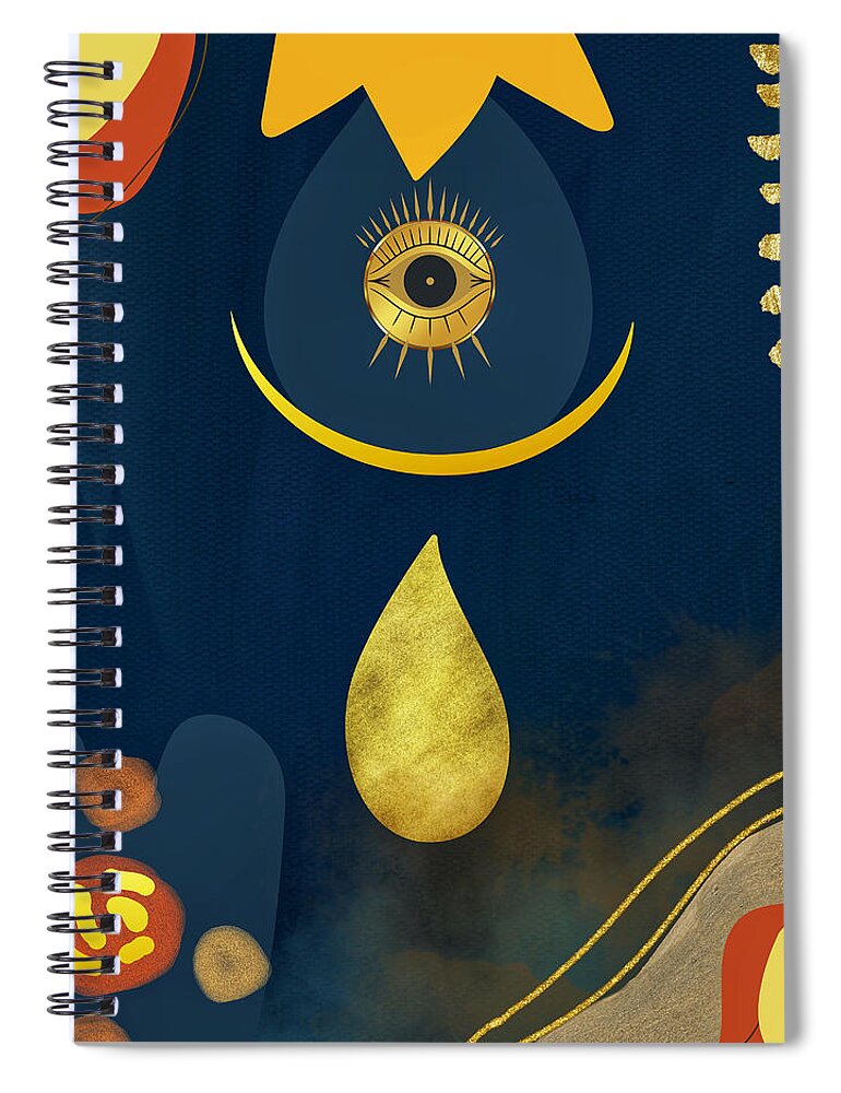 Spiritual Spiral Notebook featuring the mixed media Omni all by Canessa Thomas
