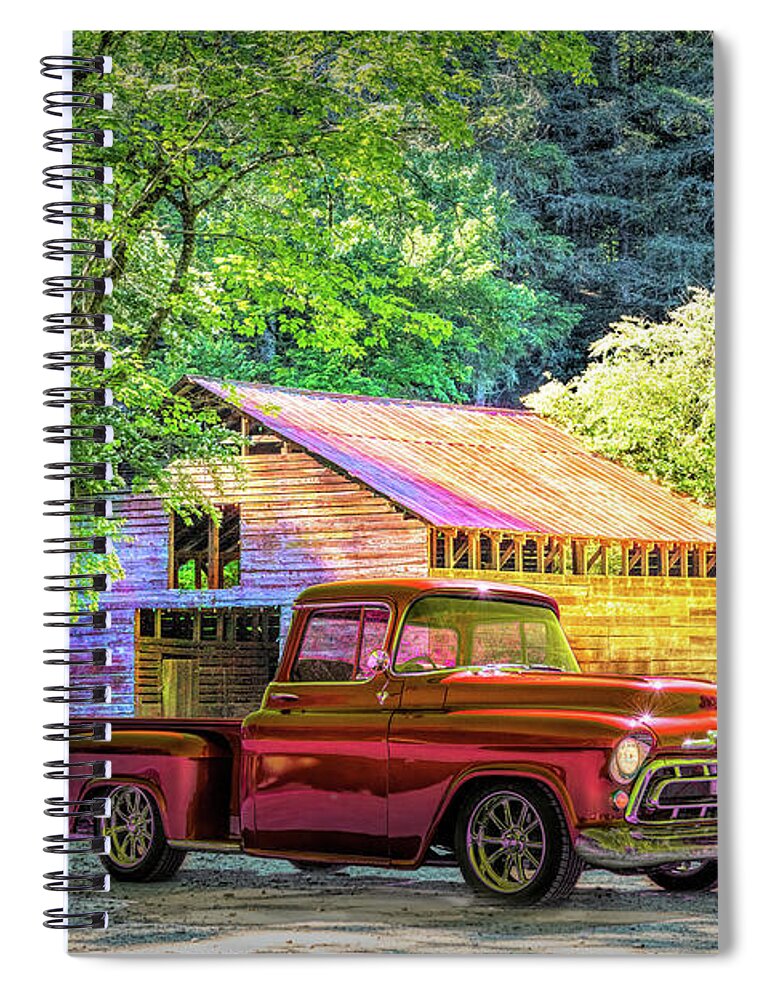 1950 Spiral Notebook featuring the photograph On A Country Road by Debra and Dave Vanderlaan