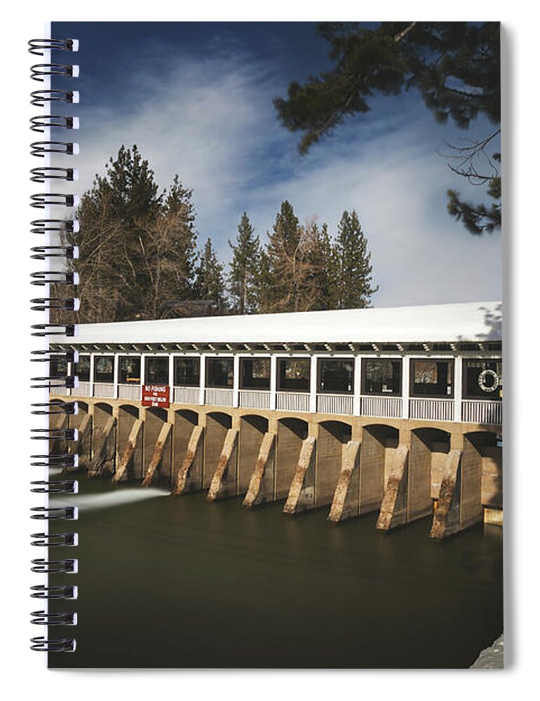 Lake Tahoe Dam Spiral Notebook featuring the photograph On a Lovely Winter Day by Laurie Search