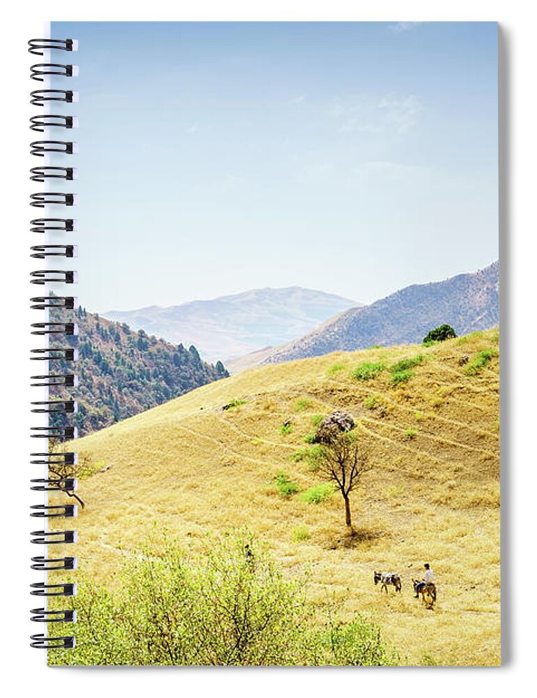 Asia Spiral Notebook featuring the photograph On a trail in Hissar Valley by Alexey Stiop