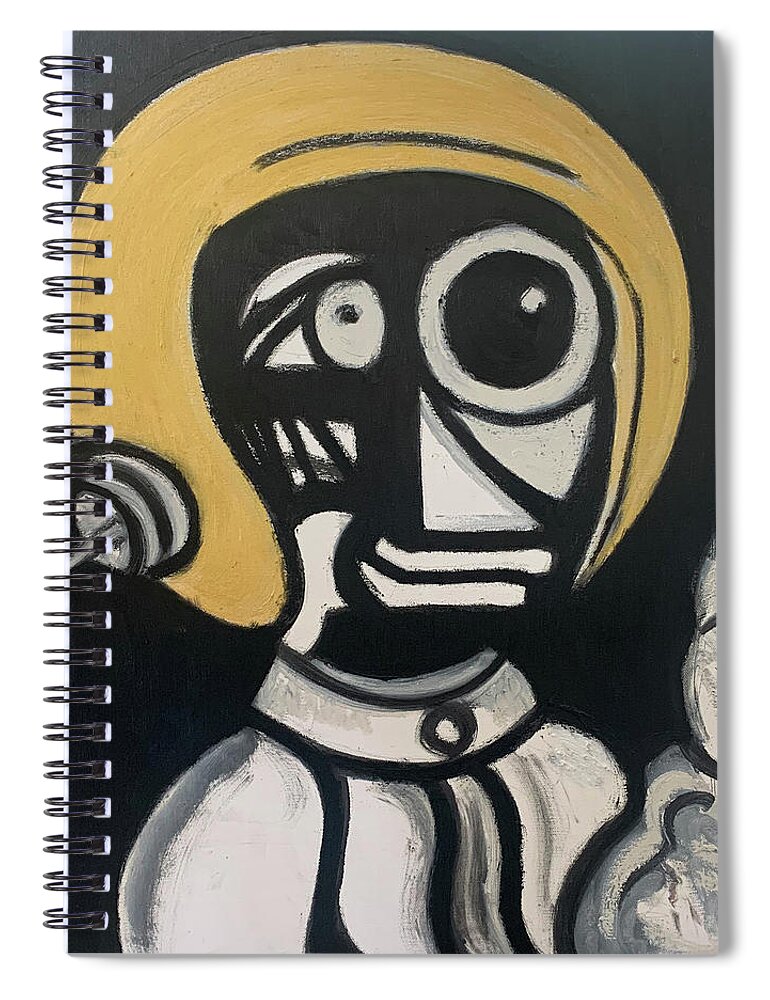Martian Spiral Notebook featuring the painting On Board by Dave Manousos