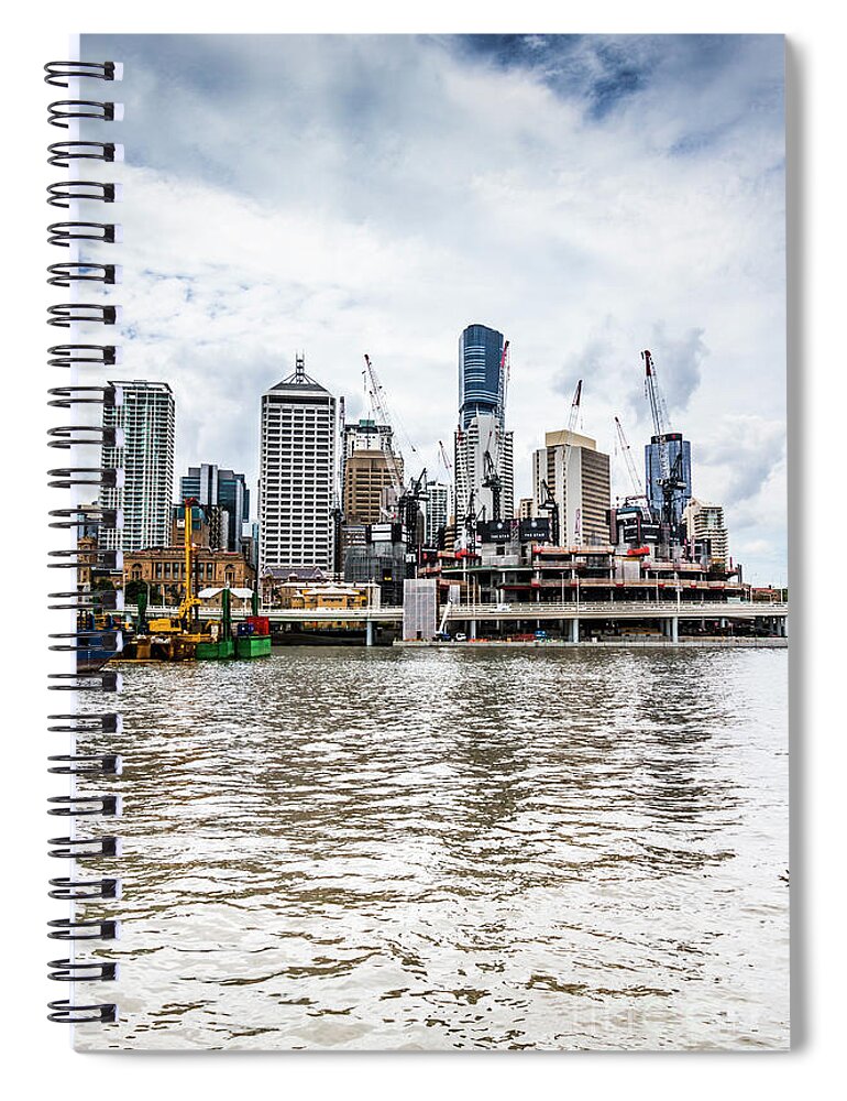 River Spiral Notebook featuring the photograph On building by Jorgo Photography