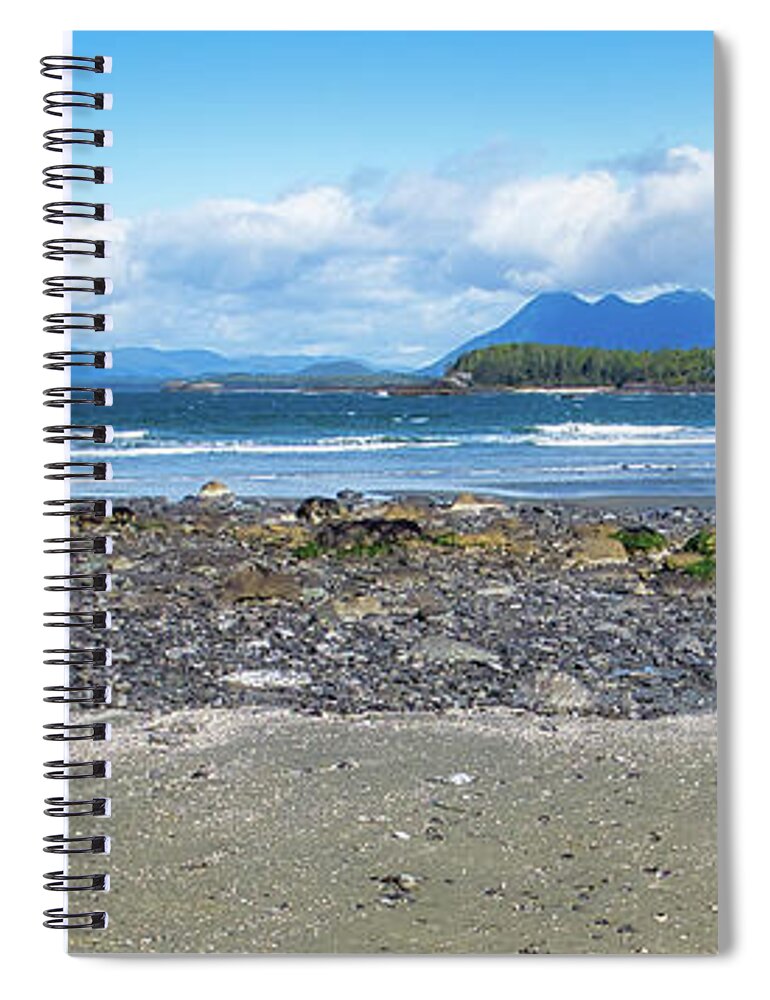 Tofino Spiral Notebook featuring the photograph On Chesterman Spit by Allan Van Gasbeck