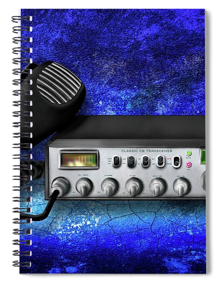 Cb Radio Spiral Notebook featuring the painting On The Air by Mark Taylor