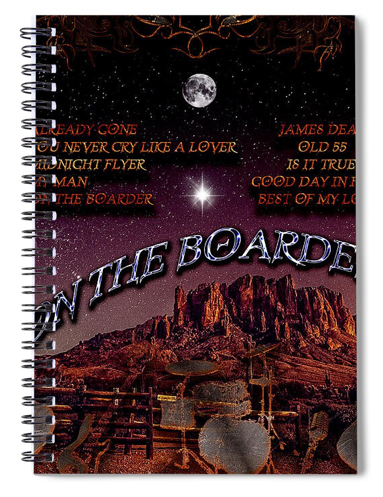 On The Border Spiral Notebook featuring the digital art On The Border by Michael Damiani