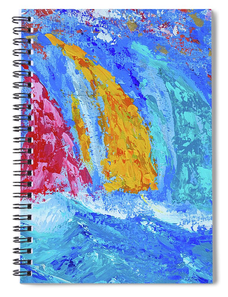 Ocean Spiral Notebook featuring the painting On the Breeze by Bonny Puckett