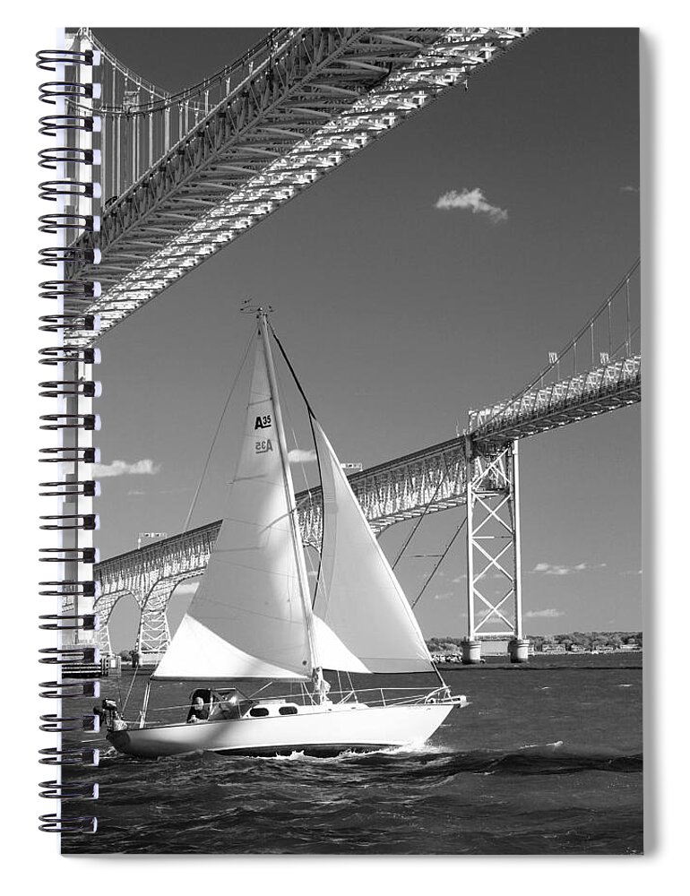 Sailboat Spiral Notebook featuring the photograph On the Chesapeake No. 2 by Steve Ember