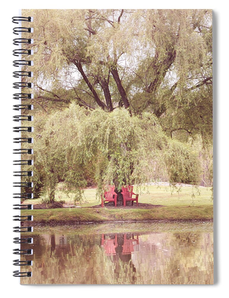 Carolina Spiral Notebook featuring the photograph On the Edge of the Lake Country Colors by Debra and Dave Vanderlaan