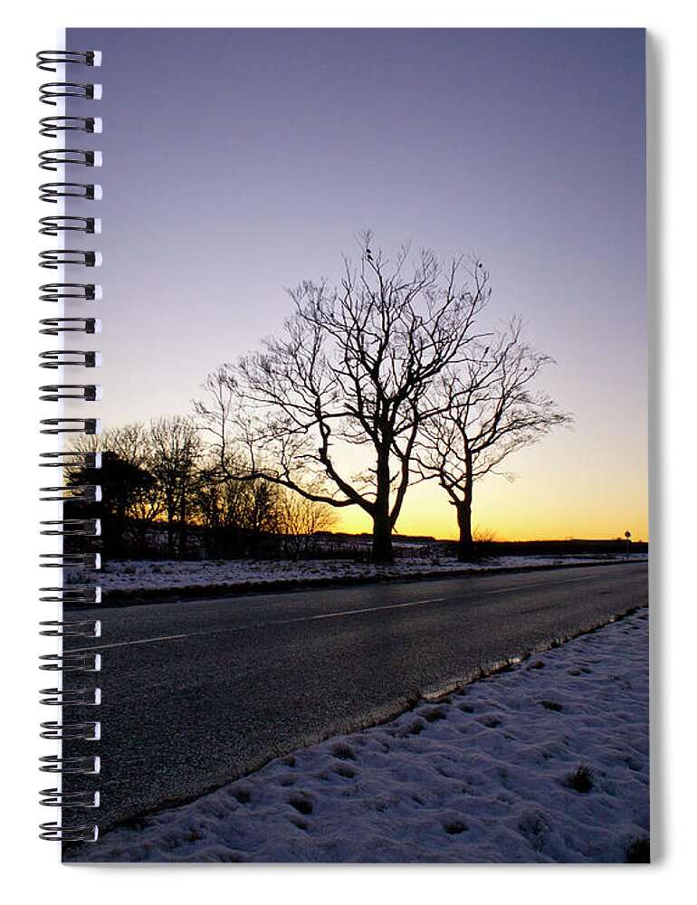 Winter Spiral Notebook featuring the photograph On the Road to Home by Elena Perelman