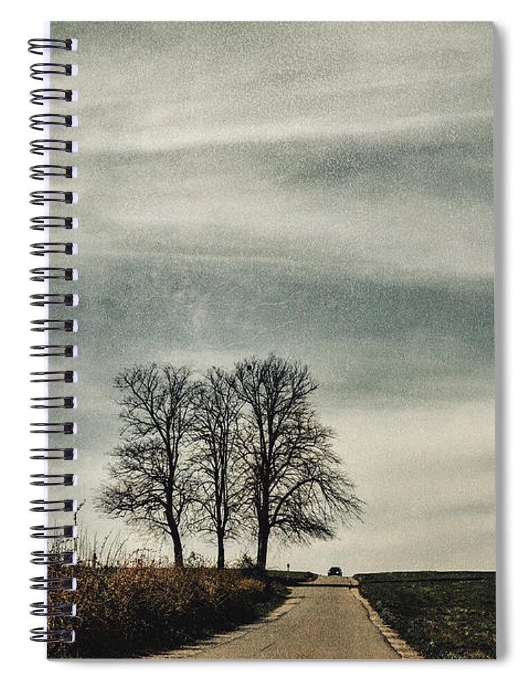 On The Road Spiral Notebook featuring the photograph On the road by Yasmina Baggili