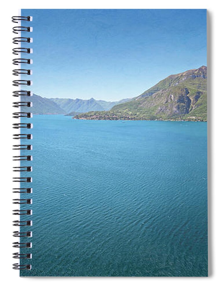 Lake Como Spiral Notebook featuring the photograph On the Trail from Varenna to Bellano Lake Como Italy by Joan Carroll