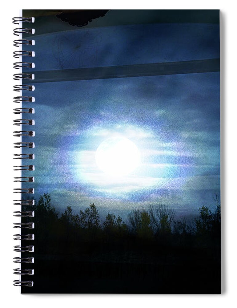 Full Moon Spiral Notebook featuring the digital art Once Upon a Moonlit Night by Mimulux Patricia No