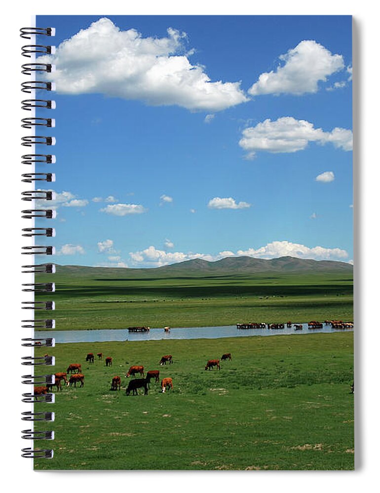 One Day Countryside Spiral Notebook featuring the photograph One day Countryside by Elbegzaya Lkhagvasuren